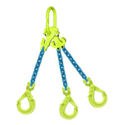 Gunnebo 5/16″ x 10 ft TG3-GBK GrabiQ Adjustable 3-Leg Grade 100 Chain Sling – 14800 lbs WLL